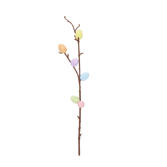 Artificial Easter Tree Branches, Spring Flower Stems With Decorative Easter Eggs, Floral Arrangement For Home, Desktop, Party And Holiday Decoration, 12-Inch Branch Set