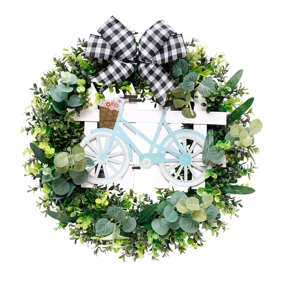 Artificial Easter Wreath Decorations - Multi - Use Hanging Ornament For Window, Door, Bicycle Decoration With Realistic Spring Floral Design - Suitable For Easter Home, Store,