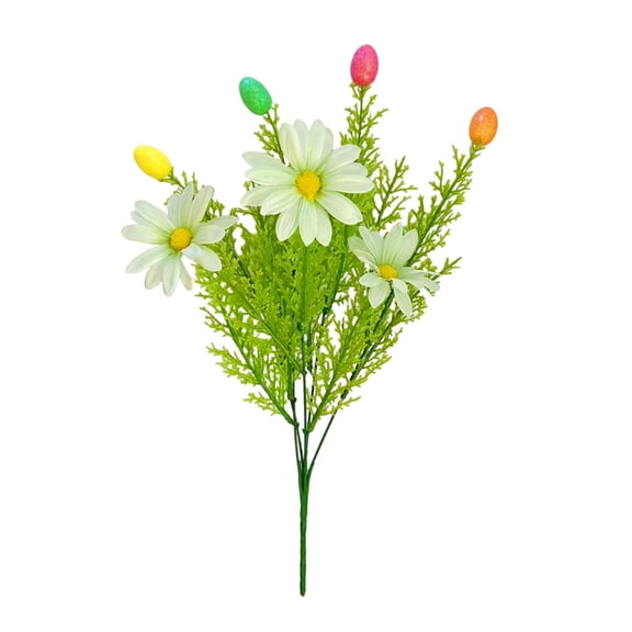 Artificial Easter bloom Cuttings with Colorful Eggs, Easy-Slide Stems for Garland, Table Runner, Welcome Sign, Family-Friendly Diy Decor, Reusable Year After Year, 1 Artificial Flower