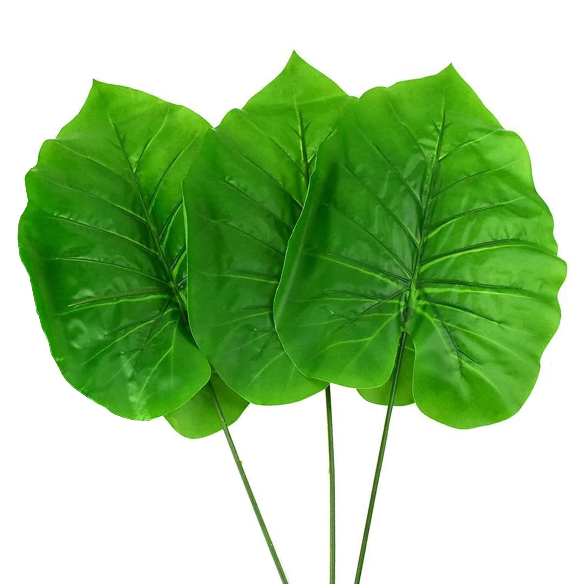 Artificial Elephant Ear Plant Picks, Light Green, 24Inch, 3Count