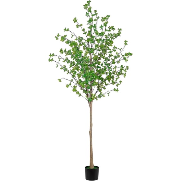 Artificial Enkianthus Tree 6FT, Realistic Texture Emerald Green Potted Faux Tree, Fake Trees Indoor Outdoor for Home Office Living Room Bedroom Foyer Porch Decor Mall School Decor Housewarming Gift