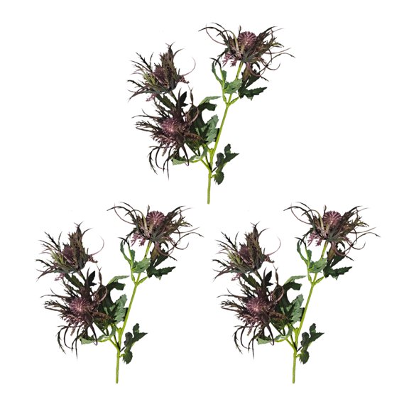 Artificial Eryngium Flower Garland 3pcs 65cm Simulation Flowers Wreath for Home Window Decor Party