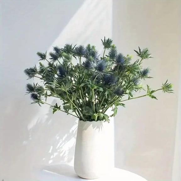 Artificial Eryngium Stems Faux Thistle Flowers for Home Wedding Bohemian Decor