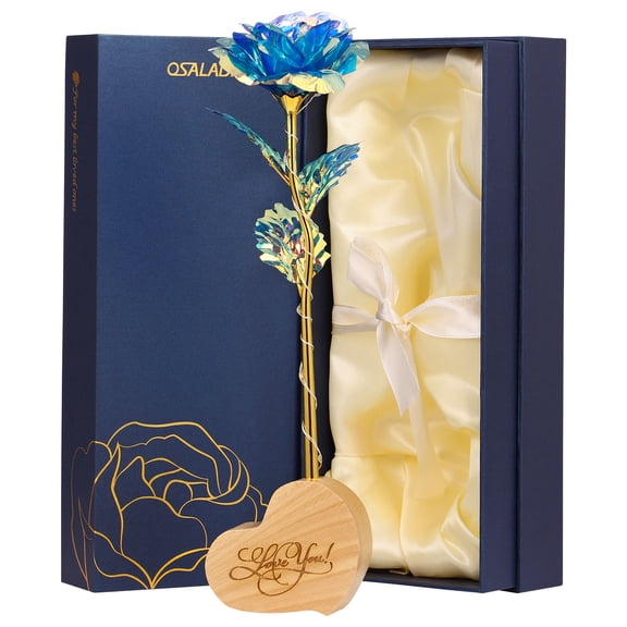 ETEREAUTY Artificial Flower Led Shaped Base Elegant Wood 1 Set For Anniversary Gift