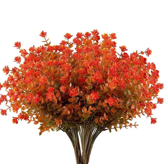 Artificial Eucalyptus Autumn Harvest Trees with Ground Spike Two UV Resistant Faux Shrubs Fake Plant Artificial Bushes for indoor Front Porch Garden Yard Patio Decor — LAILLSH