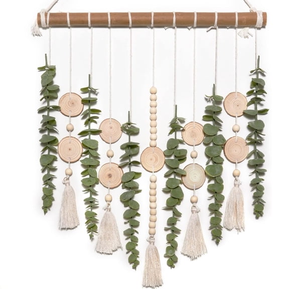 Artificial Eucalyptus Bathroom Decor Topboutique Fake Eucalyptus Greenery Leaves Stems Hanging Leaf Plants with Wooden Bead on 16.5 inch Wooden Stick Farmhouse Aesthetic for Bedroom Living Room Decor