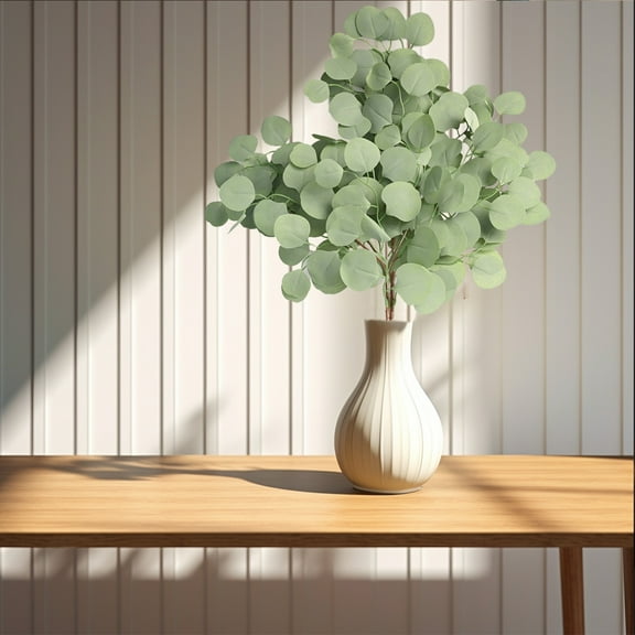 Artificial Eucalyptus Branches under $5! Yrmaups Artificial Eucalyptus Stems Faux Greenery Branches, Floral Arrangement for Vase Home Table Centerpiece, Decor for Home and Wedding