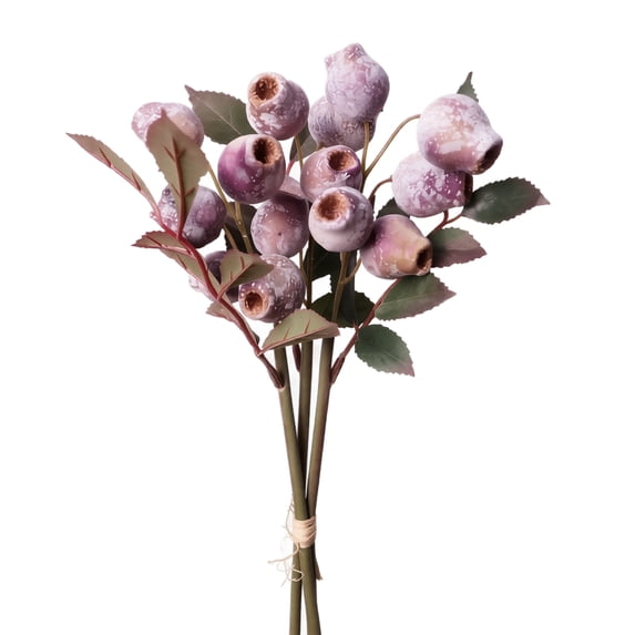 Artificial Eucalyptus Branches with Purple Fruit for Living Room Table Decor, Faux Branches for Vase, 3-Pack