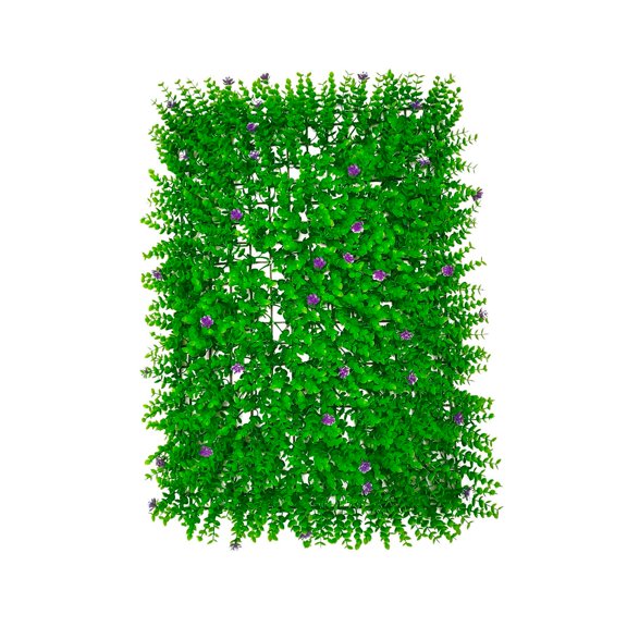 Artificial Eucalyptus Flowers Privacy Screen with Green Mesh Backing, 40x60cm Purple False Leaf Panel for Fence, Patio, Yard, Outdoor Decor and Garden Privacy Wall