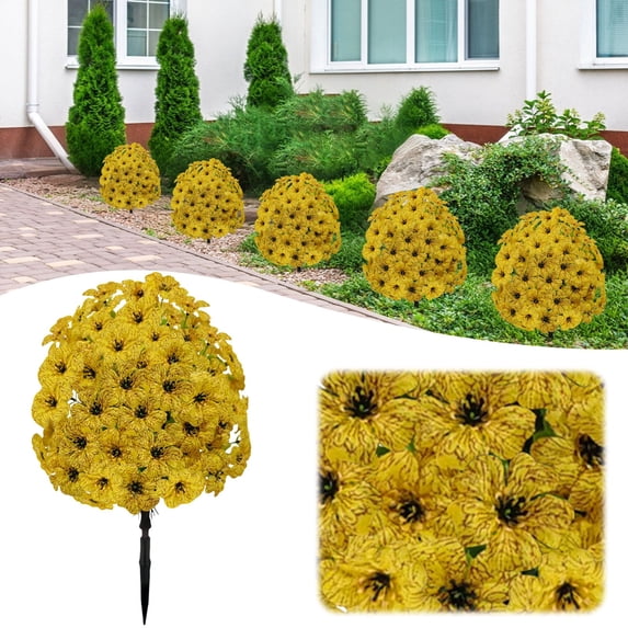 Artificial Eucalyptus Garden Stake, UV Resistant Flower for Outdoor Yard Decor
