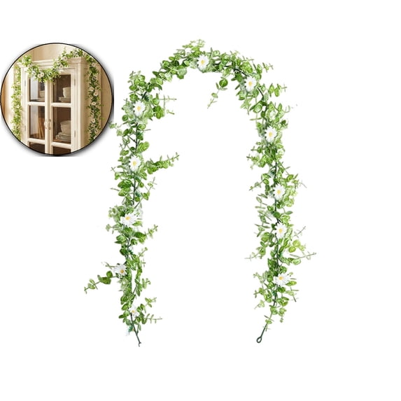 Artificial Eucalyptus Garland 5.9FT Spring Greenery Garland Summer Fall Faux Eucalyptus Greenery Vines for Home Table Mantle Wedding Arch Birthday Party Decor