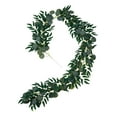 thumbnail image 1 of Artificial Eucalyptus Garland 6.5FT, Fake Silver Dollar Leaves Vines Rustic Grey Green for Wedding Arch Backdrop Fireplace Table Party Décor, D, Indoor/Outdoor Decor, 1 of 9