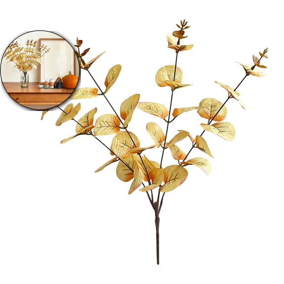 Artificial Eucalyptus Garland Decoration – Faux Eucalyptus Branches, 13.4in Plastic Silk Fake Plant for Floral Arrangements and Bouquets