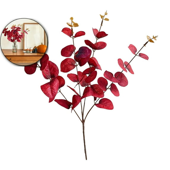 Artificial Eucalyptus Garland Decoration – Faux Eucalyptus Branches, 13.4in Plastic Silk Fake Plant for Floral Arrangements and Bouquets