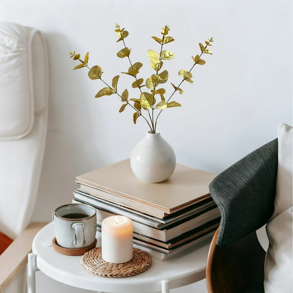 Artificial Eucalyptus Garland, Fake Plastic Plant Shrub, Wedding Hotel Hall Party Indoor Home Table Centerpiece Decoration