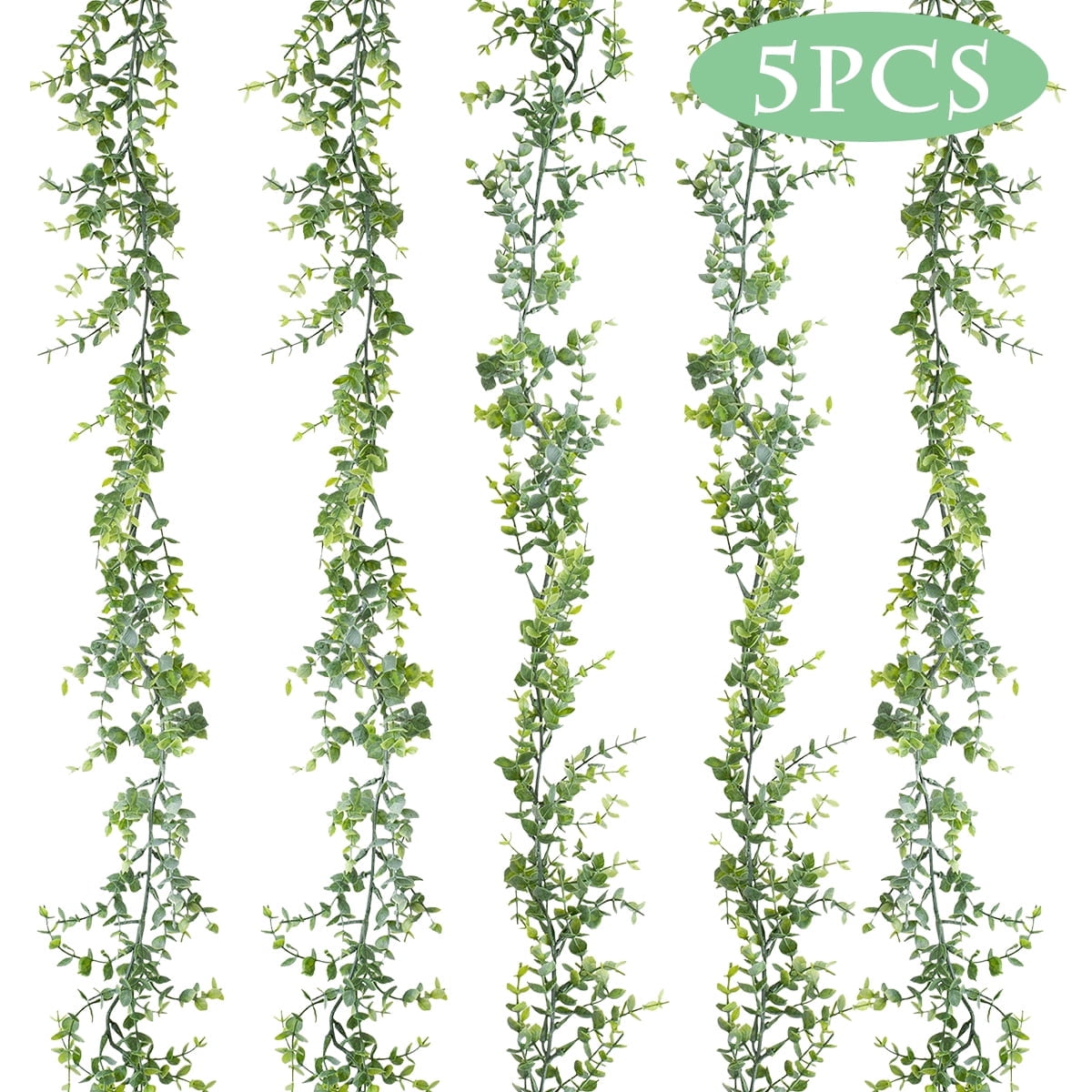 Artificial Eucalyptus Greenery Garlands Fake Garland Vine Faux Hanging Plants for Wedding Party Table Backdrop Arch Wall Decor 6 FT 5 Pcs