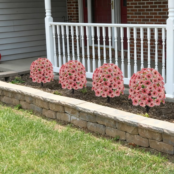 Artificial Eucalyptus Ground Stake – Light Pink Fake Flower for Outdoor Garden, Porch, Patio, Farmhouse Decor, Wedding Arrangement