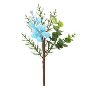 Artificial Eucalyptus Hobby Single Light Blue Glitter Berry Christmas Decor for Indoor Table Centerpieces