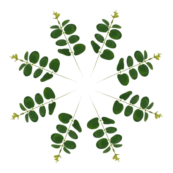 Artificial Eucalyptus Leaf Stem Long Oval Eucalyptus Artificial Greenery Leaves for Wedding/Holiday/Garden/Home/Office/Greens Decor(8pcs)