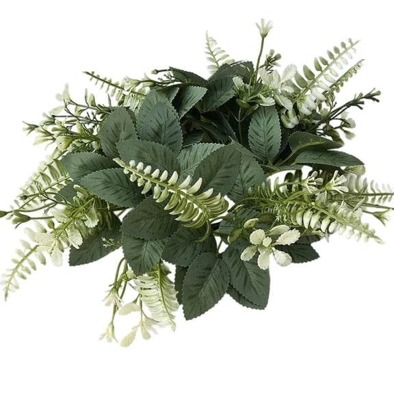Artificial Eucalyptus Leaves Candle Ring Wreath, Green Plants Candlestick Wreaths for Wedding Party Table Centrepiece Holiday Fall Home Decor