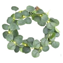 Artificial Eucalyptus Leaves Foliage String Lights 78.74in LED Fairy Leaf Lights Warm White Greenery Vines Garland , Battery Operated Wedding Backdrop Wall Decor