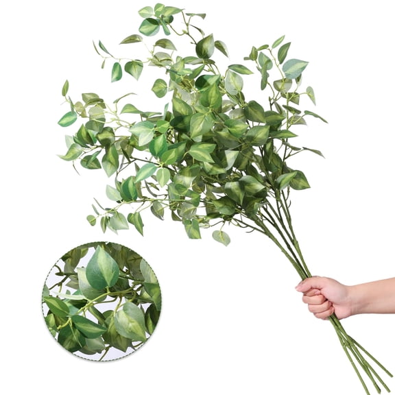 Artificial Eucalyptus Leaves Stems, 5 Pack 32.7 Inch Faux Silk Greenery Branches, DIY Bendable Stems for Vase Fillers Wedding Centerpieces Home Kitchen Farmhouse Decor, Green