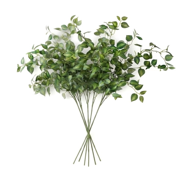 Artificial Eucalyptus Leaves Stems, 5PCS 32.7 Inch Faux Greenery Branches Silk Plants, DIY Home Decor for Vase Centerpiece Wedding Farmhouse Kitchen Living Room, Green