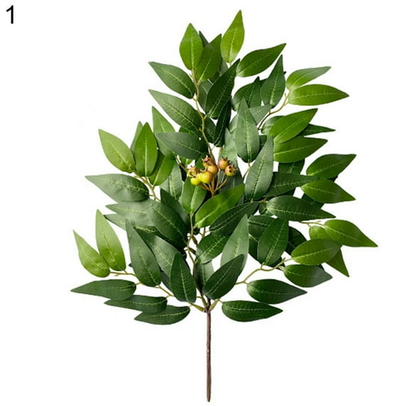 Artificial Eucalyptus Leaves Stems with White Seeds Short Silver Dollar Faux Eucalyptus Branches Greenery Plants for Floral Bouquets Wedding Holiday Decor