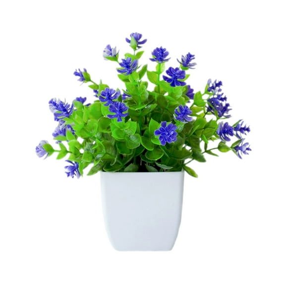 Artificial Eucalyptus Lotus Bonsai Tree, Realistic Potted with Sunset Color Flowers for Home Office Decor, for Living Room, Bedroom, Bathroom, and Wedding Decoration