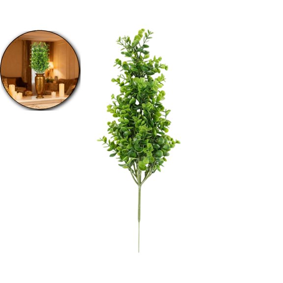 Artificial Eucalyptus Stems (17.7 Inch) – Realistic Faux Greenery with Wire Cores for DIY Floral Arrangements – Durable Plastic Fake Plants for Easter, Spring Party, Home & Wedding Decor