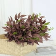 thumbnail image 1 of Artificial Eucalyptus Stems 20.5" Tall Fake Branches with Silk Apple Leaves Faux Pink Plants Bouquets for Party Wedding Flowers Arrangements Accessories Home Table Vase Decorations,Red, 1 of 5