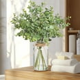 thumbnail image 1 of Artificial Eucalyptus Stems in Glass Vase,Fake Plants Eucalyptus Leaves for Home Office Centerpiece Table Decorations Farmhouse Wedding Home Greenery Decor Grass Green, 1 of 7