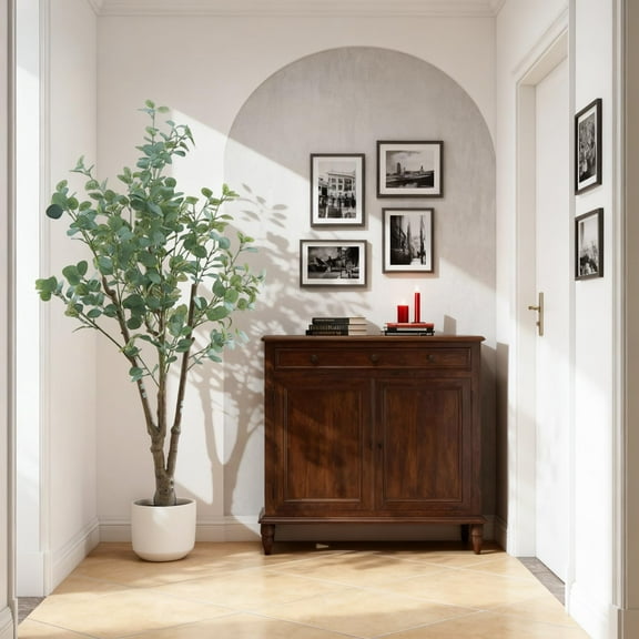 Artificial Eucalyptus Tree, 6/7Ft Faux Eucalyptus Plant with Pot, Realistic Fake Tree for Home, Bedroom, Living Room, Balcony, Garden