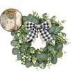 thumbnail image 1 of Artificial Eucalyptus Wreath 13.78 Inch Fabric Eucalyptus Leave Wreath Round Green Wreath for Farmhouse Wall Window Decor, 1 of 5