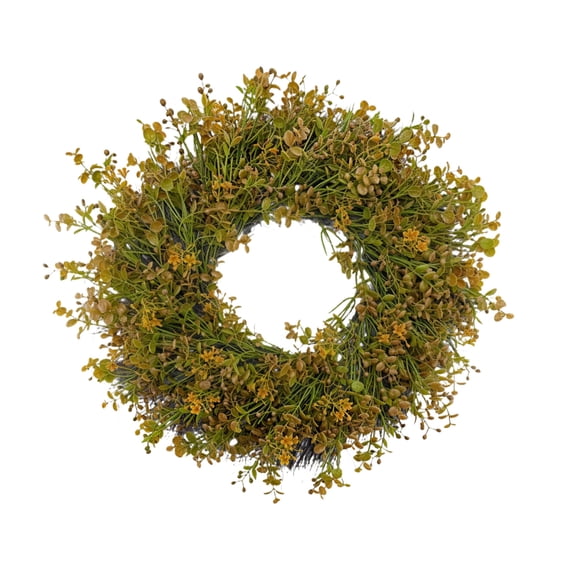 Artificial Eucalyptus Wreath | Thanksgiving Wreath Fall Foliage Wreath for Seasonal Front Door Decor, Farmhouse Harvest Decor for Indoor Outdoor Use