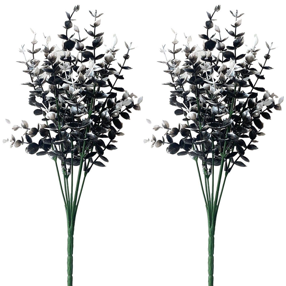 Artificial Eucalyptus leaves Set of 2, Black and white, Fake Flowers