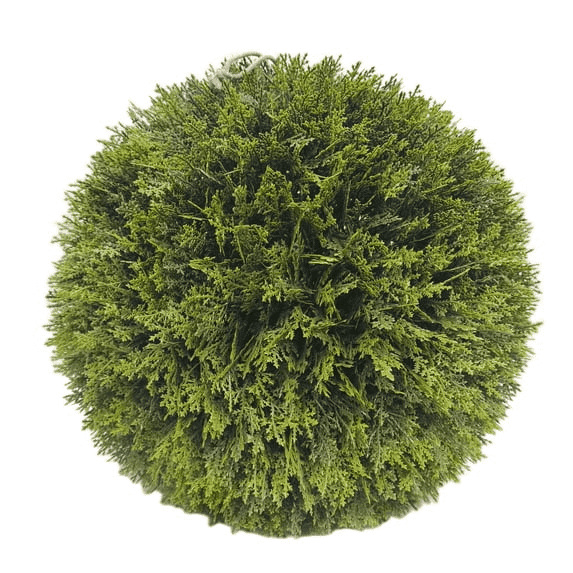 Artificial Evergreen Cyprus Ball – Faux Green Boxwood Decorative Sphere, UV Resistant Outdoor Topiary Balls for Porch, Patio, Garden, Backyard, Wedding Decor 14 Inch
