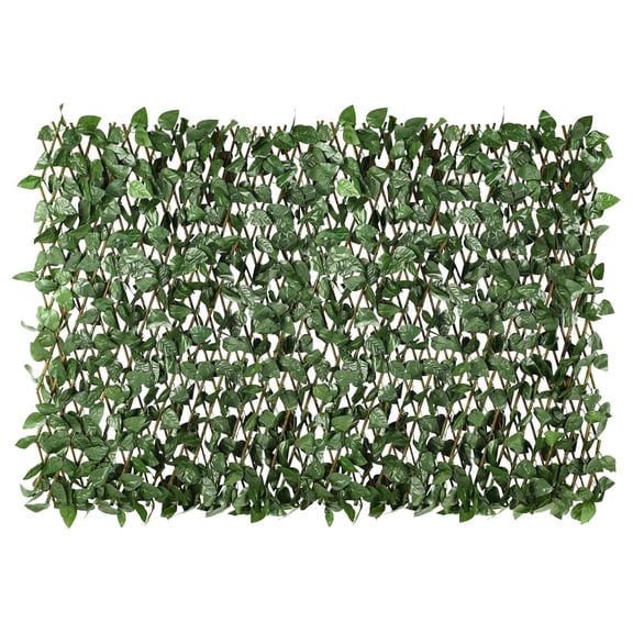 Artificial Expandable Laurel Leaf Faux Leaves Privacy Fence Screen for Outdoor Indoor Backyard Patio Balcony (Single Sided Leaves, 1 Pack)