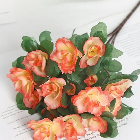 Artificial Fake Azalea Flowers for Outdoor Spring Decoration, Faux Silk Flower for Summer UV Resistant Look Real Plants for Garden Yard Porch Walkway Indoor Decor, 1PCS (Orange)