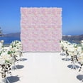 thumbnail image 1 of 12Pcs Artificial Flower Wall Panels Flower Wall Mat Faux Rose Flower Backdrop Panels Pink, 1 of 12
