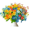 thumbnail image 1 of Artificial Fake Flowers, 6 Bundles Daisy Mums Flowers Outdoor UV Resistant No Fade Greenery Shrubs Plants Indoor Outside Hanging Planter Home Wedding Office DIY Garden Porch Décor (Orange Yellow), 1 of 4