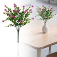 thumbnail image 1 of Artificial Fake Flowers Outdoor, Artificial Lotus Flowers Eucalyptus Greenery Shrubs, Faux Plants Plastic Flowers Spring Summer Decoration for Outside Home Planter Porch Patio Yard Garden Decor, 1 of 9