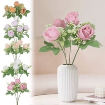 Artificial Fake Flowers Outdoor,Simulated Bouquet Of Home Decoration Flowers Simulated Rose Bouquet Of Small Handlebars Of Roses