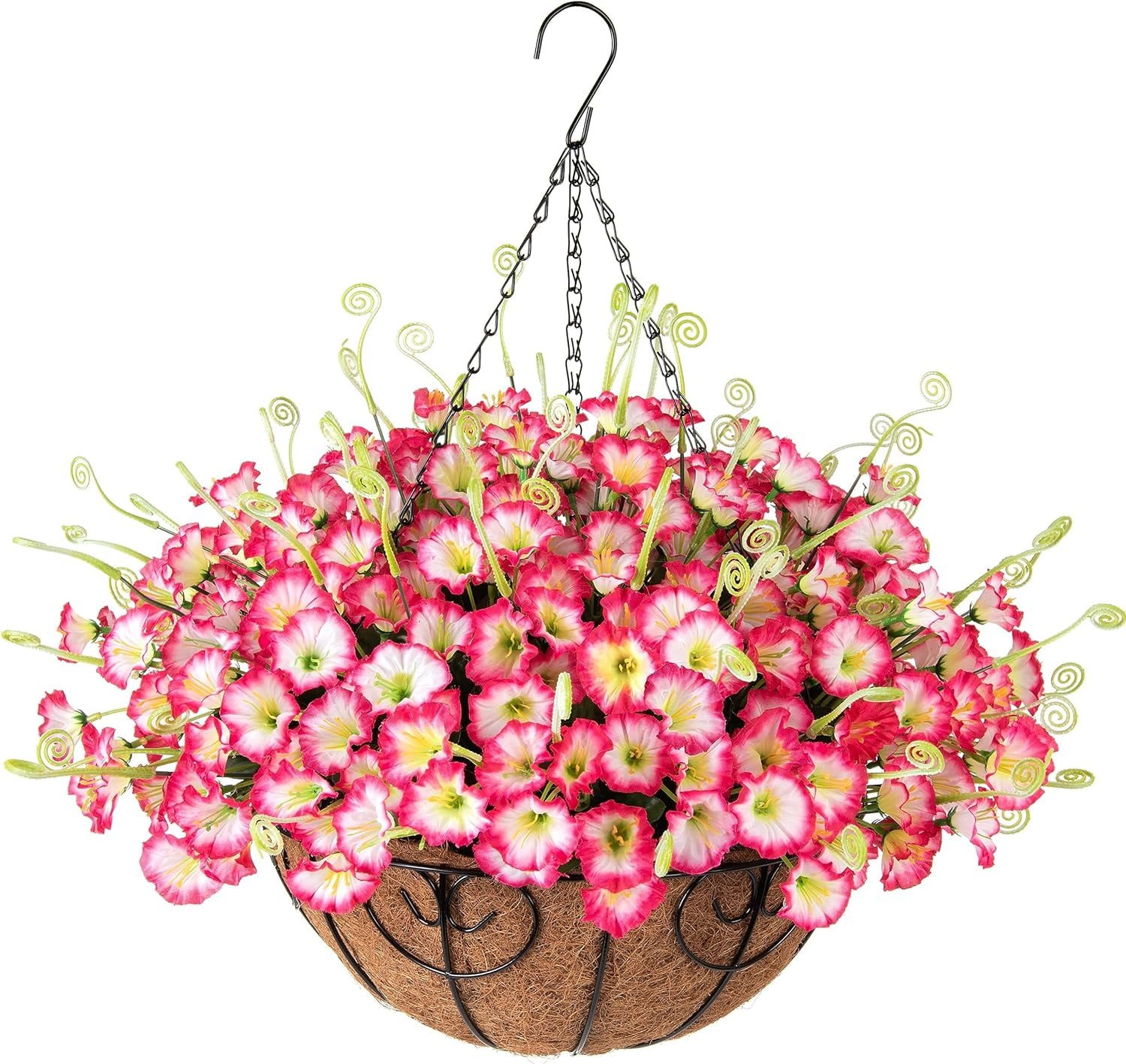 Artificial Fake Flowers Plants Hanging Basket for Outdoor Spring Summer ...