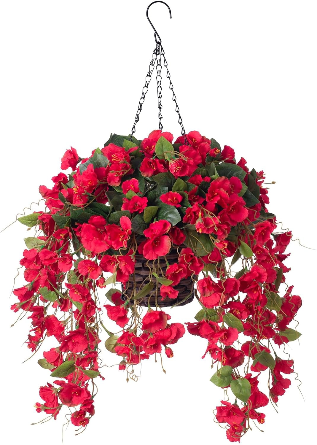 Artificial Fake Flowers Plants Hanging Baskets for Outdoor Porch Spring ...