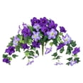thumbnail image 1 of Artificial Fake Flowers Plants for Outdoor Decoration, 1PCS Faux Petunias Silk Flower UV Resistant No Fade for Home Outside Garden Balcony Yard Porch Realistic Indoor Decor,Purple,25.5x15.7", 1 of 9