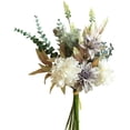 thumbnail image 1 of Artificial Fake Flowers Plants Silk Flower Arrangements Wedding Bouquets Decorations Plastic Floral Table Centerpieces for Home Kitchen Garden Party Décor (Purple White), 1 of 14