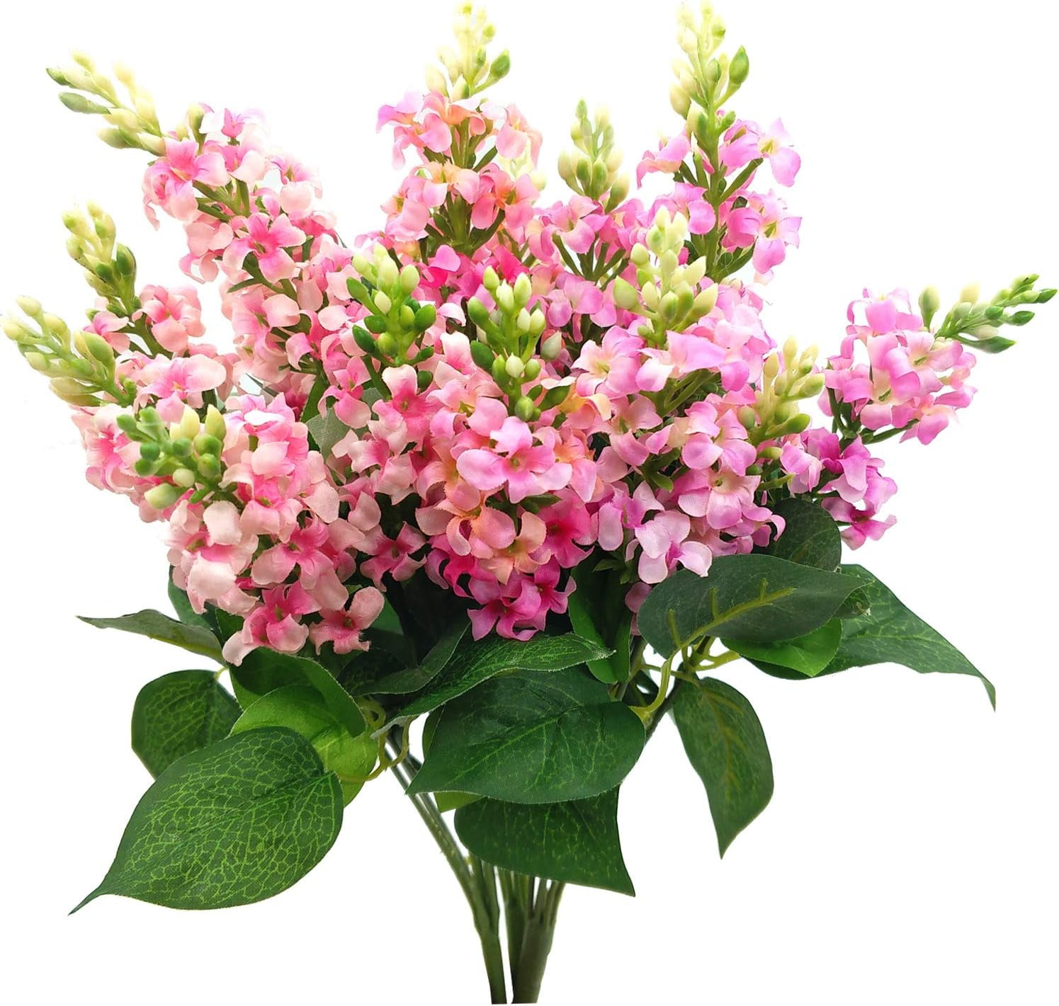 Artificial Fake Flowers Silk Plastic Plant Arrangement for Home Indoor Outdoor Garden Wedding Table Vase Decorations Faux Snapdragon Flower,3 Bouquets (Pink)