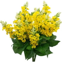 Artificial Fake Flowers Silk Plastic Plant Arrangement for Home Indoor Outdoor Garden Wedding Table Vase Decorations Faux Snapdragon Flower,3 Bouquets (Yellow)