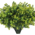 thumbnail image 1 of Artificial Fake Grass 8 Pcs Faux Greenery Stems UV Resistant Outdoor Plants Plastic Spring Tropical Bushes for Home Window Garden Office Patio Pathway Front Porch Decor(Purple), 1 of 5